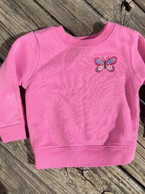Garanimals Pink Butterfly Fleece Sweatshirt – 12M